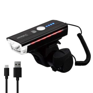 Farol Led com sensor e buzina eletrônica 350 lúmens USB