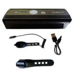 Farol Led com sensor e buzina eletrônica 350 lúmens USB