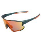 Óculos Ciclismo EL54 Lente Policarbonato Colors Uv400 Verde/Laranja