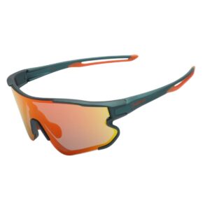 Óculos Ciclismo EL54 Lente Policarbonato Colors Uv400 Verde/Laranja