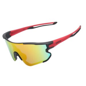 Óculos Ciclismo EL54 Lente Policarbonato Colors Uv400 Vermelho/Preto