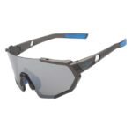 Óculos Ciclismo EL56 Lente Policarbonato Fume Uv400 Cinza/Azul