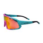 Óculos Ciclismo EL300 Lente Policarbonato Colors UV400 Armação Bicolor Rosa/Verde