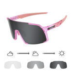 Óculos ciclismo tr90 el656 lente fotocromática rosa/rosa