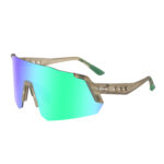 Óculos ciclismo el647 lente policarbonato uv400 verde/bege