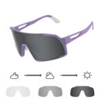 Óculos ciclismo el655 lente fotocromática roxo/verde