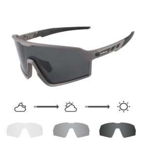 Óculos ciclismo tr90 el652 lente fotocromática cinza/preto