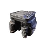Bolsa alforge dir/esq/sup 42x10lt impermeável c/ zíper refletivo preto/cinza