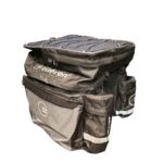 Bolsa alforge dir/esq/sup 42x10lt impermeável c/ zíper refletivo preto/cinza