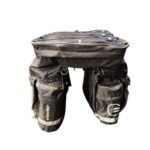 Bolsa alforge dir/esq/sup 42x10lt impermeável c/ zíper refletivo preto/cinza