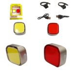 Pisca sinalizador diant+trás 36 chips led vermelho/branco usb-c